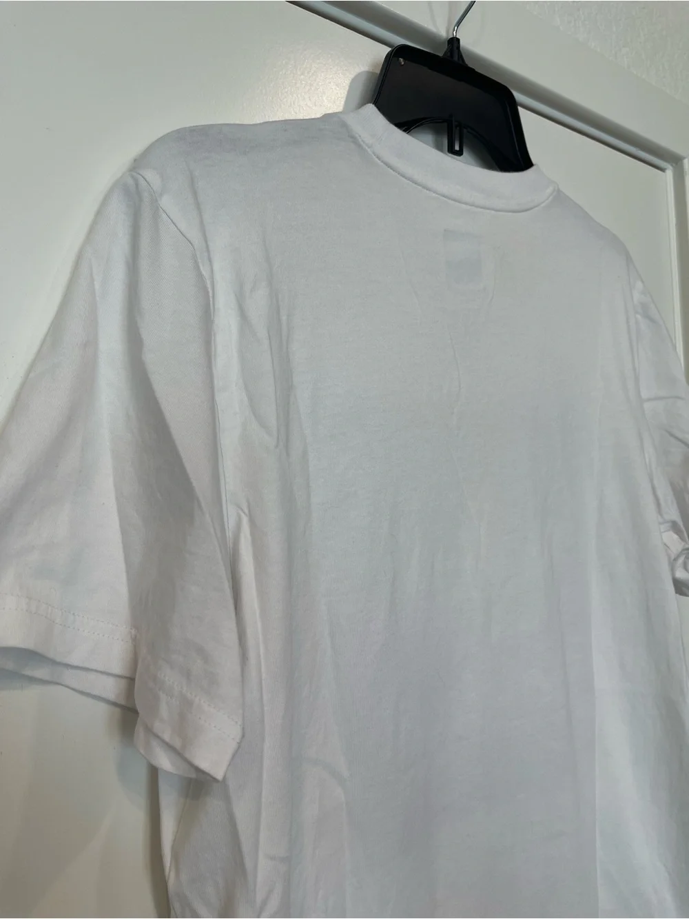 adidas White Short Sleeve Trefoil Logo Tee with Black Print
